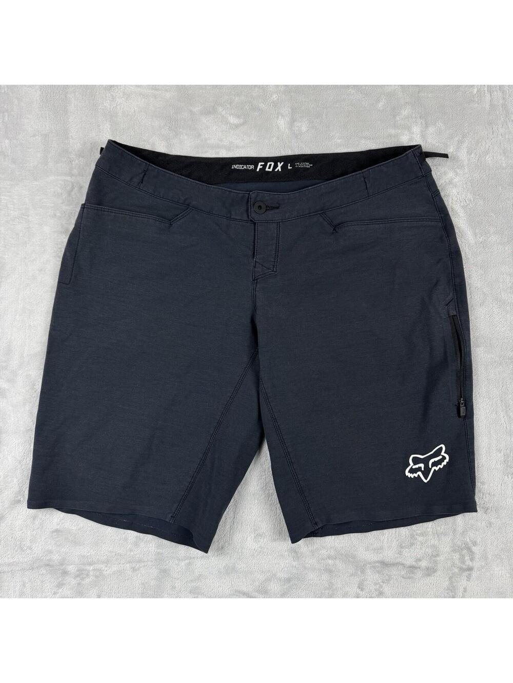 Fox Indicator MTB Shorts Black Stretch Cycling Trail Shorts Size L Techwear Bike
